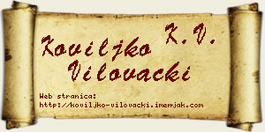 Koviljko Vilovački vizit kartica